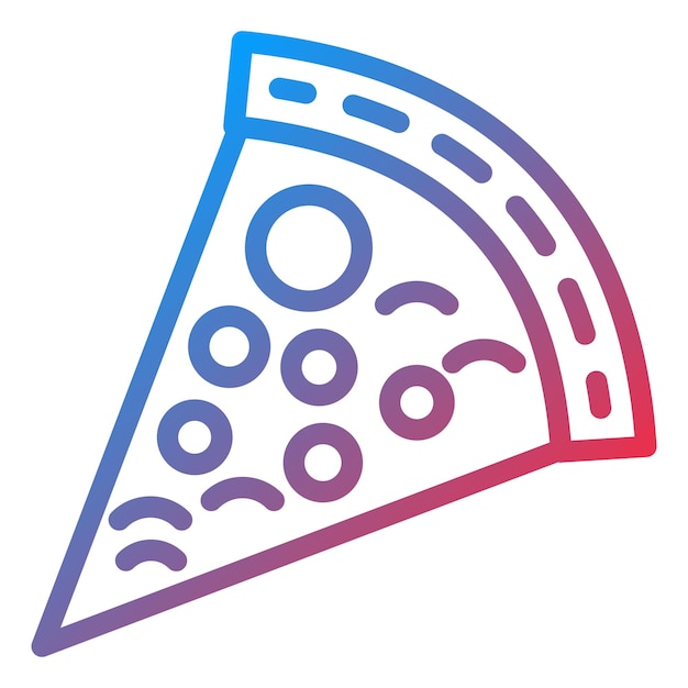 Diseño vectorial del estilo del icono de las rebanadas de pizza
