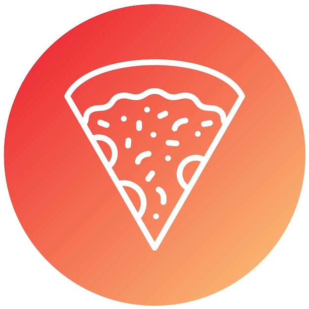 Diseño vectorial del estilo del icono de las rebanadas de pizza