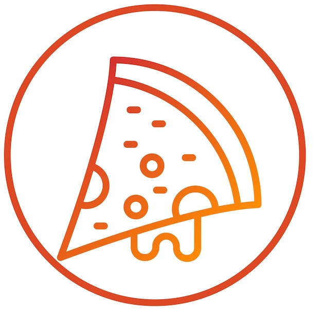 Diseño vectorial del estilo del icono de las rebanadas de pizza