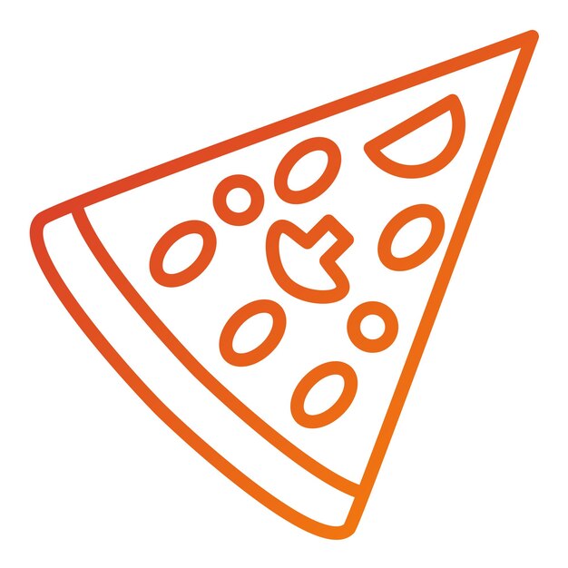 Diseño vectorial del estilo del icono de las rebanadas de pizza