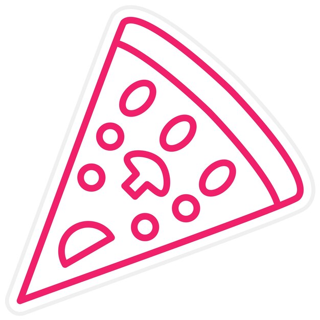 Diseño vectorial del estilo del icono de las rebanadas de pizza
