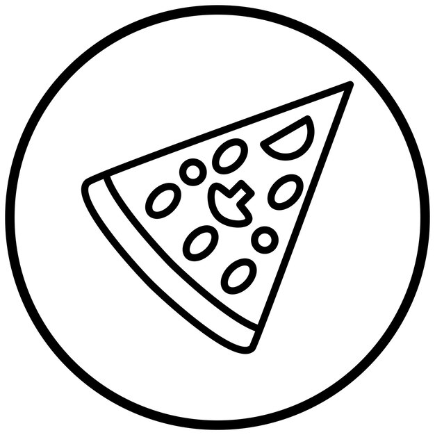 Diseño vectorial del estilo del icono de las rebanadas de pizza