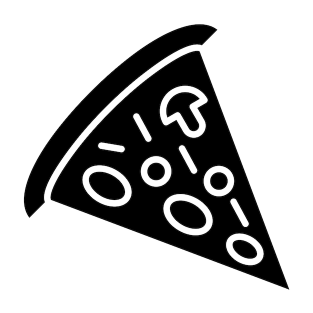 Diseño vectorial del estilo del icono de las rebanadas de pizza
