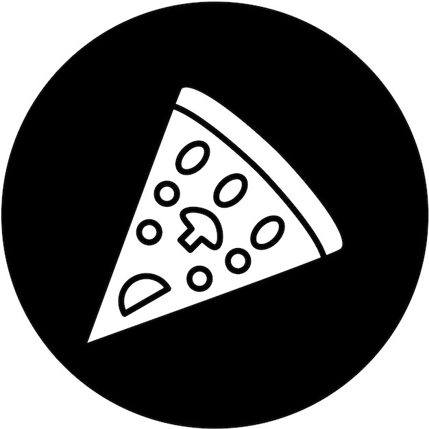 Diseño vectorial del estilo del icono de las rebanadas de pizza