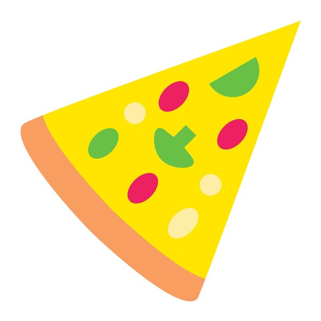 Diseño vectorial del estilo del icono de las rebanadas de pizza