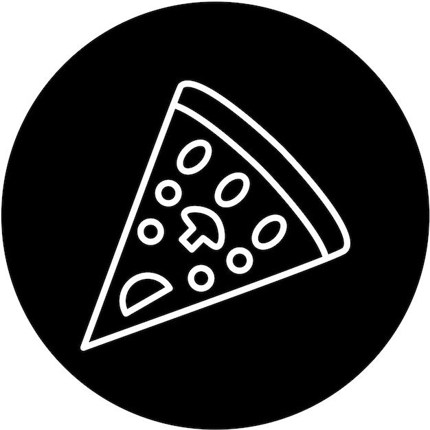 Diseño vectorial del estilo del icono de las rebanadas de pizza