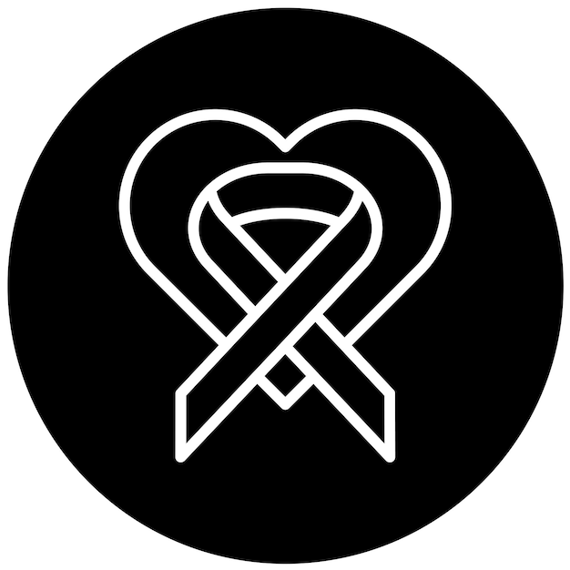 Diseño vectorial Estilo del icono de recaudación de fondos para el cáncer