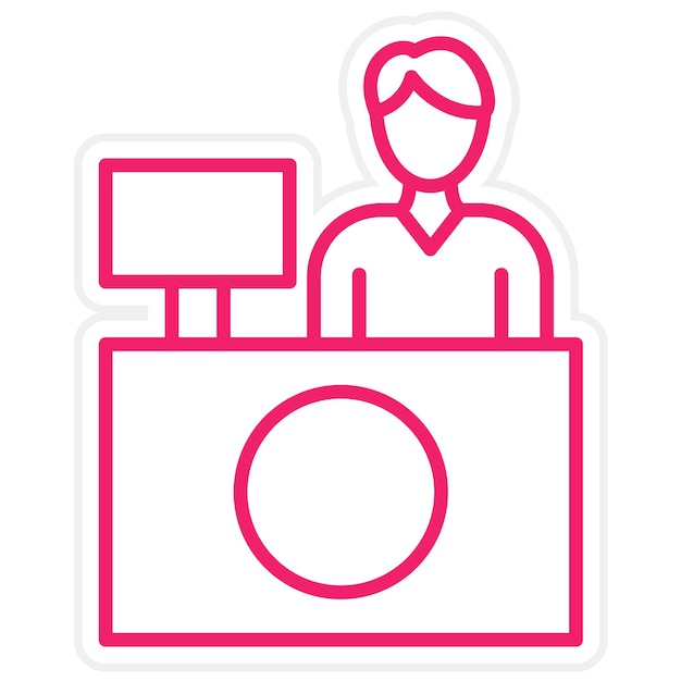 Diseño vectorial Estilo del icono de la recepción del hotel