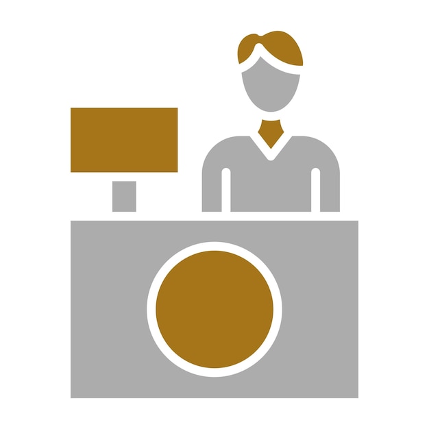 Diseño vectorial Estilo del icono de la recepción del hotel