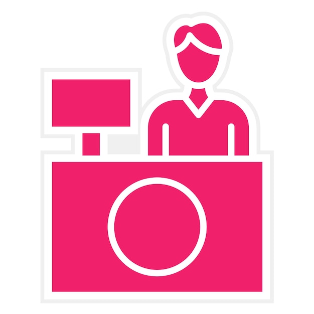 Diseño vectorial Estilo del icono de la recepción del hotel