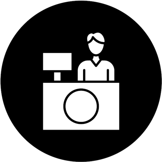 Diseño vectorial Estilo del icono de la recepción del hotel