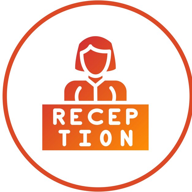 Diseño vectorial Estilo de icono de recepcionista