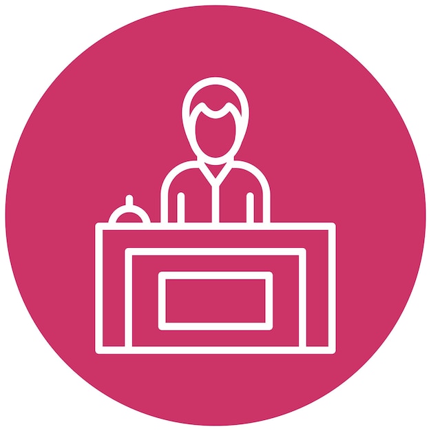 Diseño vectorial Estilo de icono de recepcionista