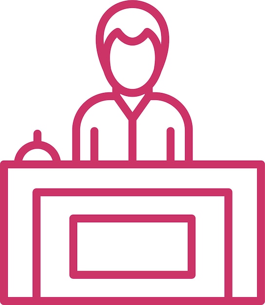 Diseño vectorial Estilo de icono de recepcionista