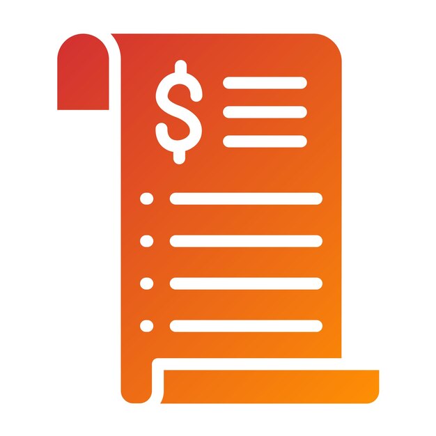 Diseño vectorial Estilo del icono del recibo de compras