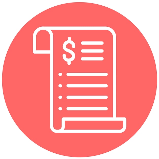 Diseño vectorial Estilo del icono del recibo de compras