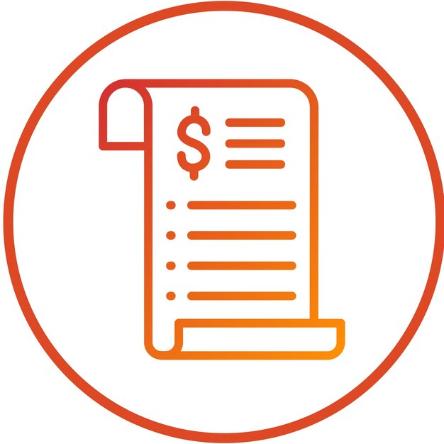 Diseño vectorial Estilo del icono del recibo de compras