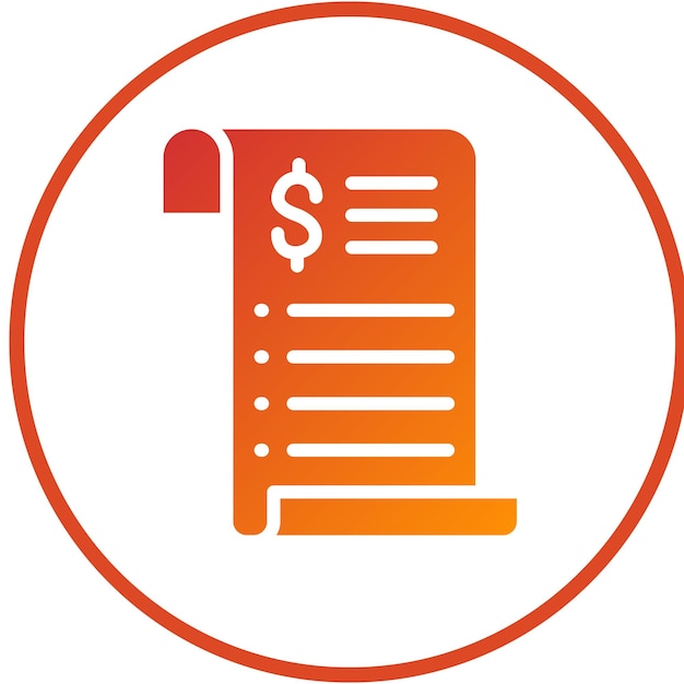Diseño vectorial Estilo del icono del recibo de compras
