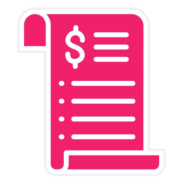 Diseño vectorial Estilo del icono del recibo de compras