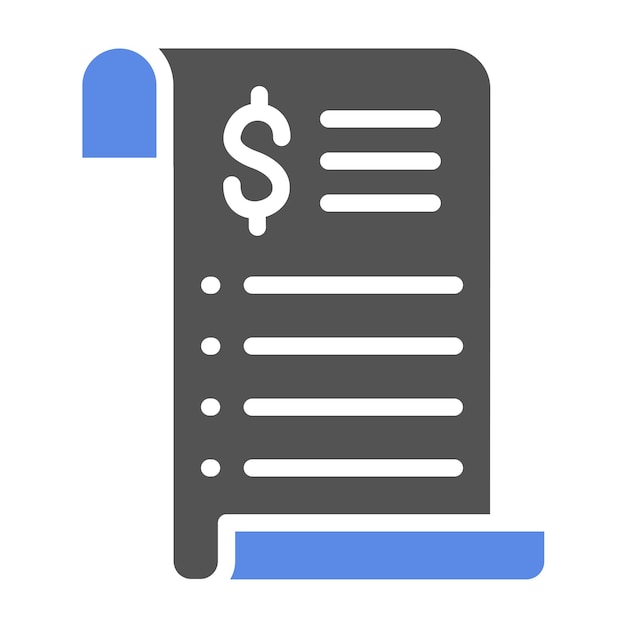 Diseño vectorial Estilo del icono del recibo de compras