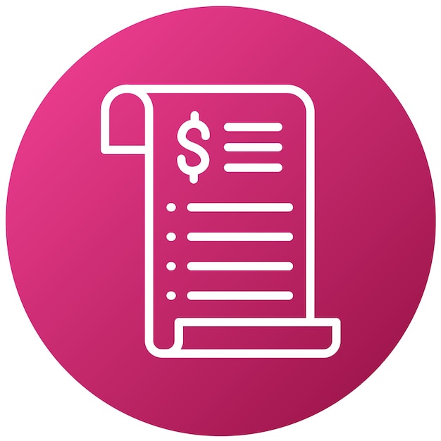 Diseño vectorial Estilo del icono del recibo de compras