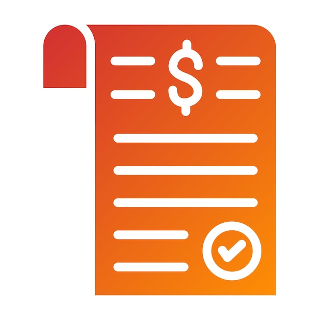 Diseño vectorial Estilo del icono del recibo de pago