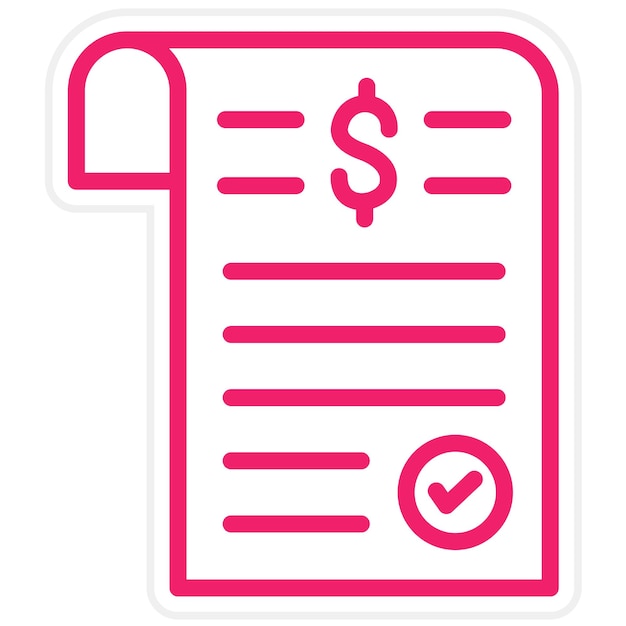 Diseño vectorial Estilo del icono del recibo de pago