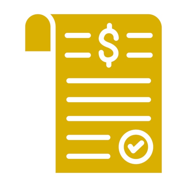 Diseño vectorial Estilo del icono del recibo de pago