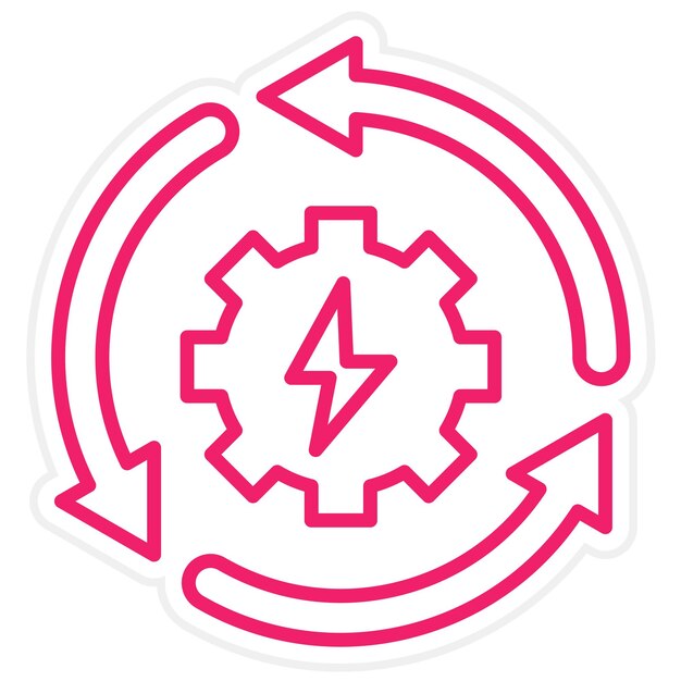 Vector diseño vectorial estilo del icono de reciclaje de energía