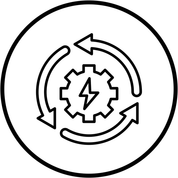 Diseño vectorial Estilo del icono de reciclaje de energía