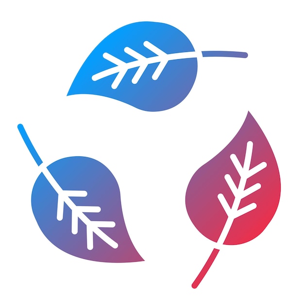 Diseño vectorial Estilo del icono de reciclaje de hojas