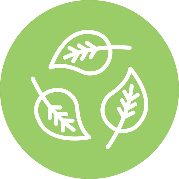 Diseño vectorial Estilo del icono de reciclaje de hojas