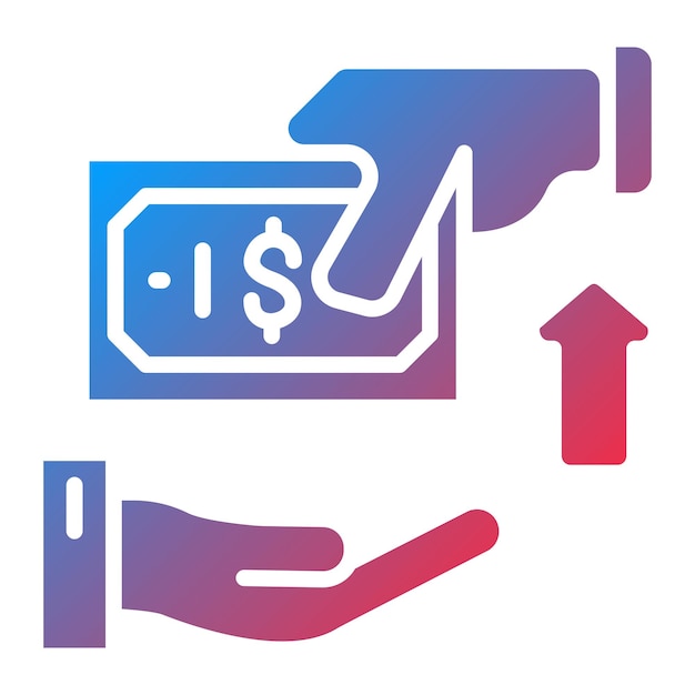 Diseño vectorial Estilo del icono de recogida de efectivo