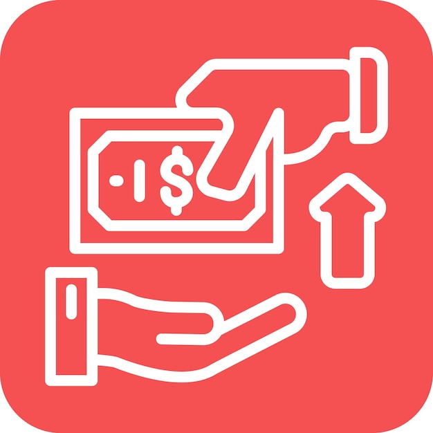 Diseño vectorial Estilo del icono de recogida de efectivo