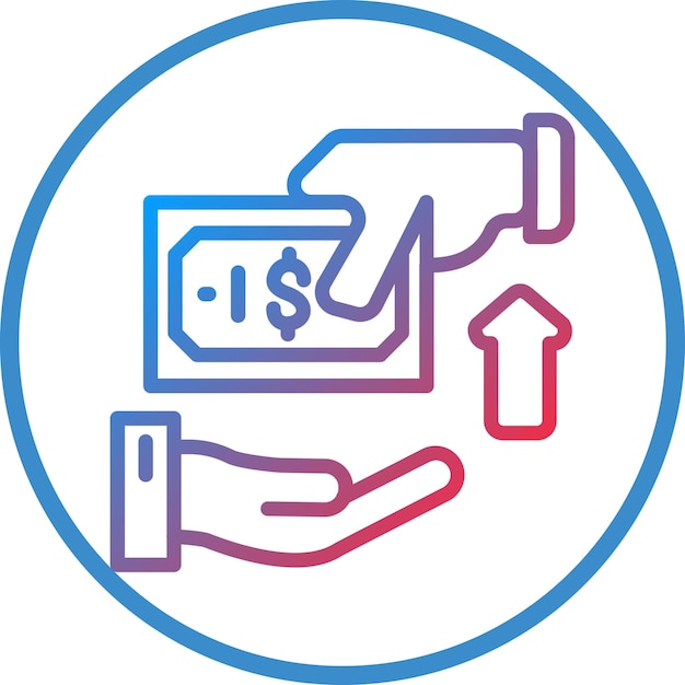 Diseño vectorial Estilo del icono de recogida de efectivo