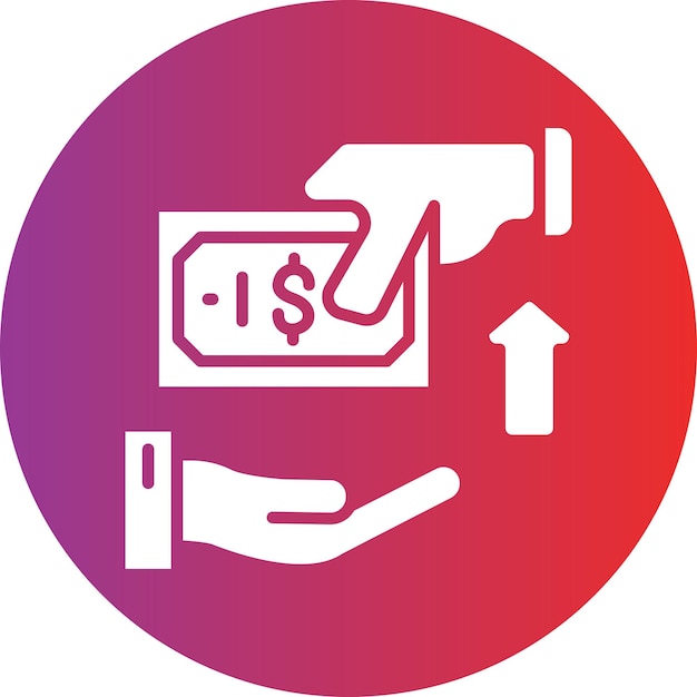 Diseño vectorial Estilo del icono de recogida de efectivo