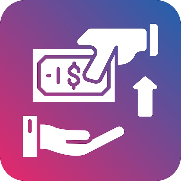 Diseño vectorial Estilo del icono de recogida de efectivo