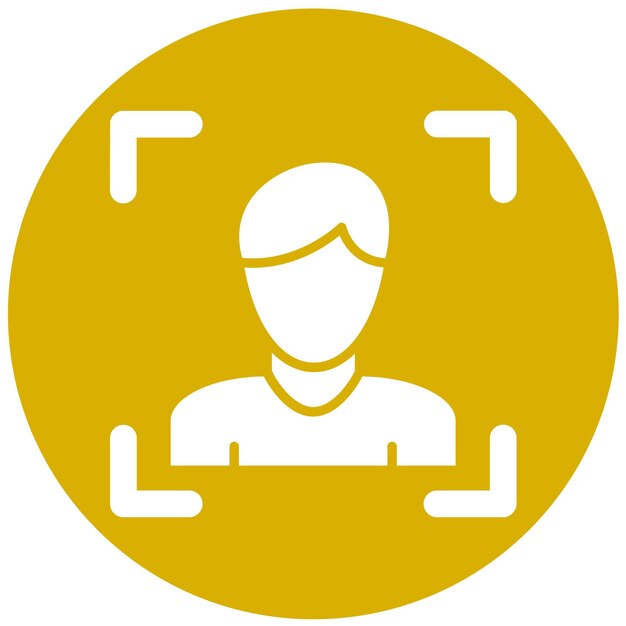 Diseño vectorial Estilo del icono de reconocimiento facial