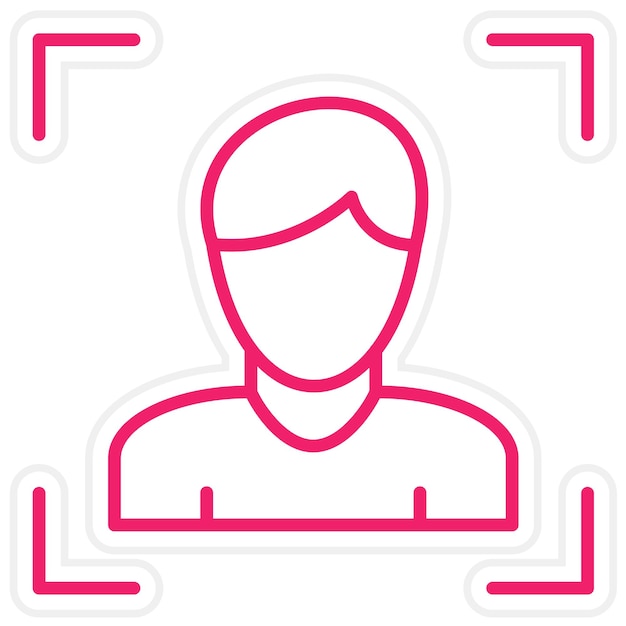 Diseño vectorial Estilo del icono de reconocimiento facial