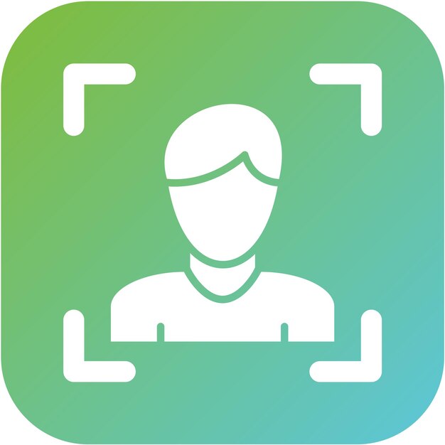 Diseño vectorial Estilo del icono de reconocimiento facial