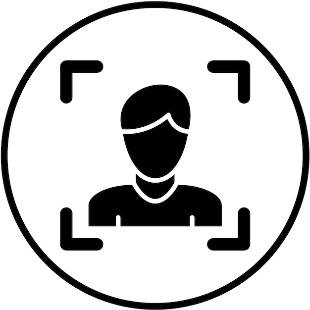 Diseño vectorial Estilo del icono de reconocimiento facial