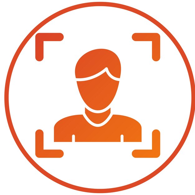 Diseño vectorial Estilo del icono de reconocimiento facial