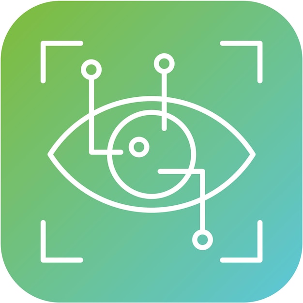 Diseño vectorial Estilo del icono de reconocimiento ocular