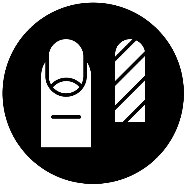 Diseño vectorial del estilo del icono de recorte de la cabeza de la uña