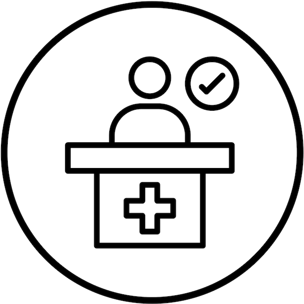 Diseño vectorial Estilo del icono de recuperación del paciente