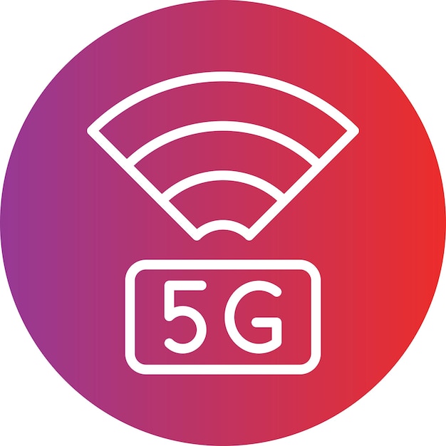 Diseño vectorial de estilo de icono de red 5G