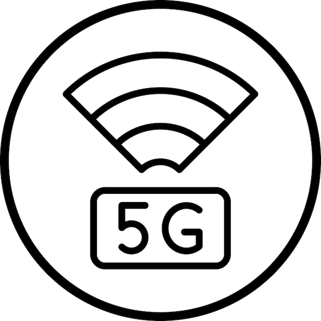 Diseño vectorial de estilo de icono de red 5G