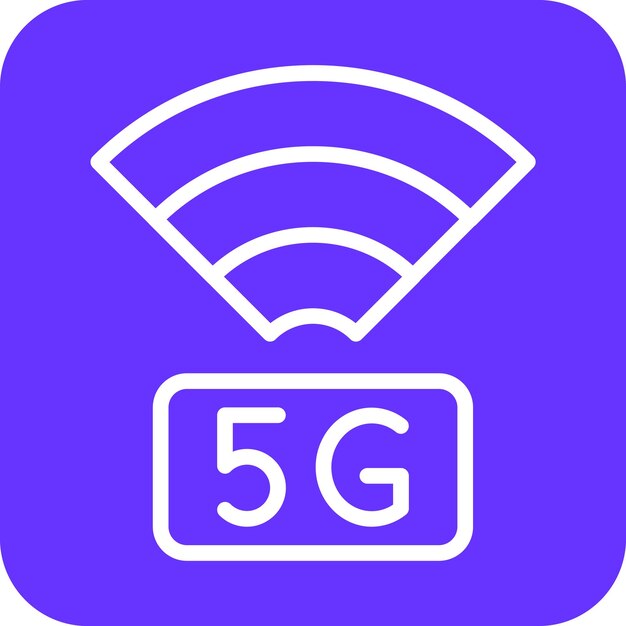 Diseño vectorial de estilo de icono de red 5G