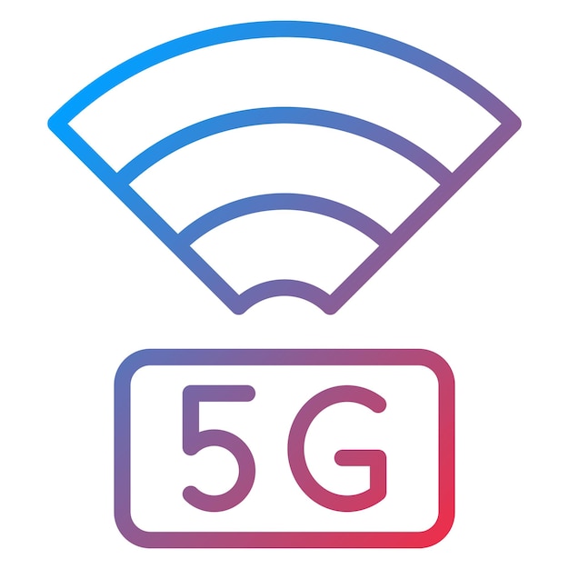 Diseño vectorial de estilo de icono de red 5G