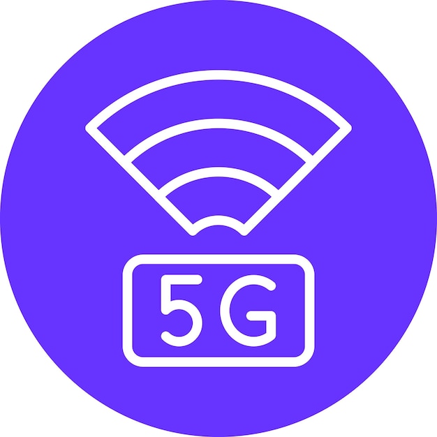 Diseño vectorial de estilo de icono de red 5G